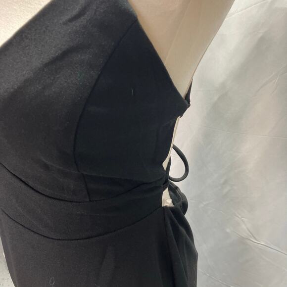 New Lulus‎ Be My Date Black Lace-Up Maxi Dress Womens Large Classic Formal - Picture 9 of 13